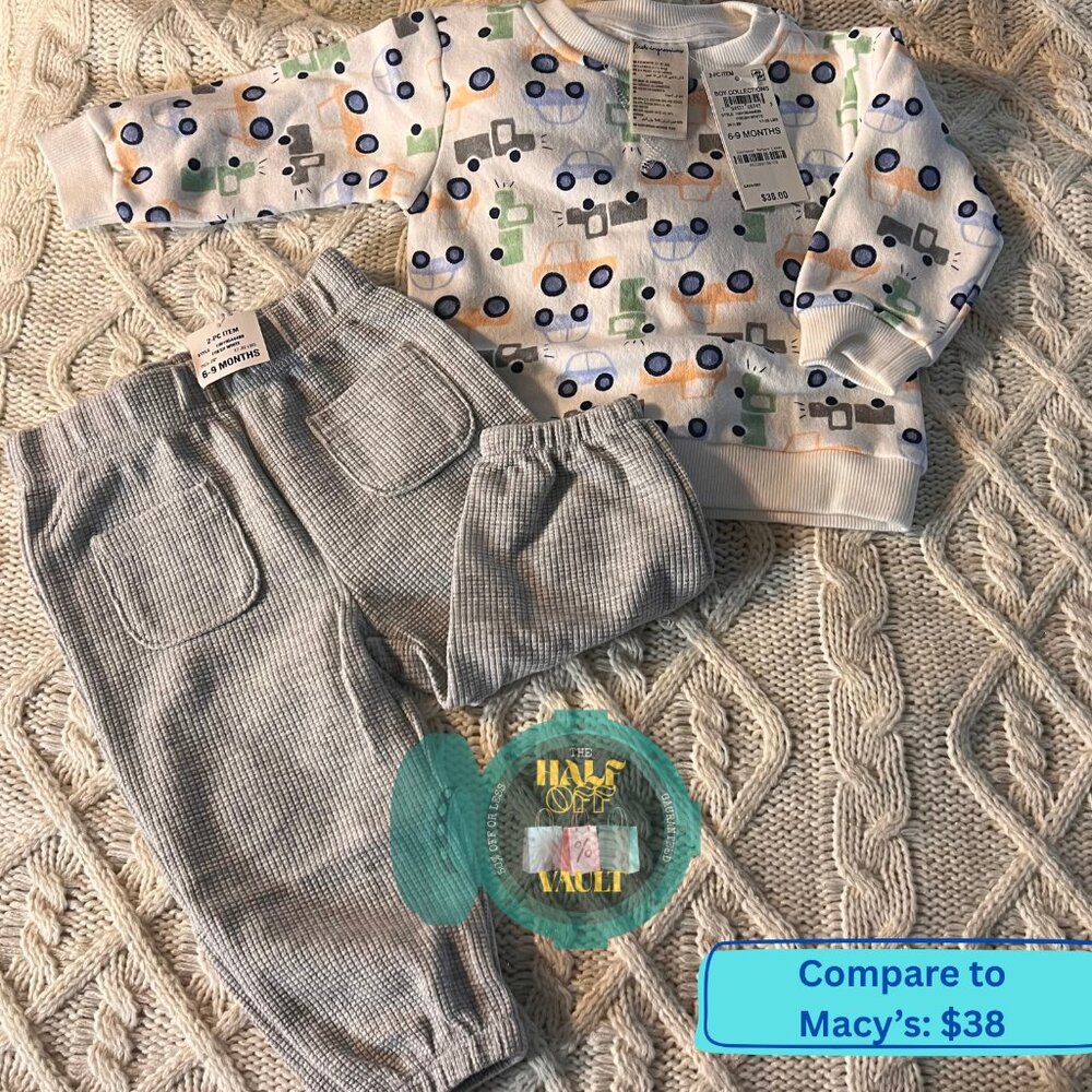 INFANT: (6-9MTH) Matching 2-piece set, Cute truck/car print